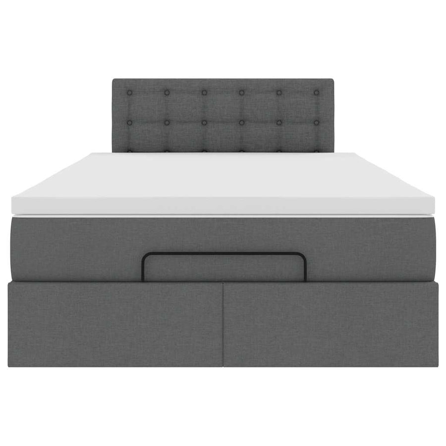 Ottoman bed met matras 120x200cm stof donkergrijs