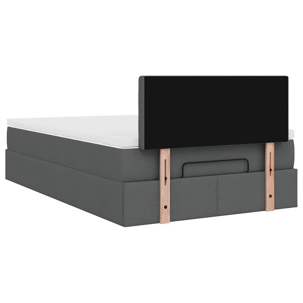 Ottoman bed met matras 120x200cm stof donkergrijs