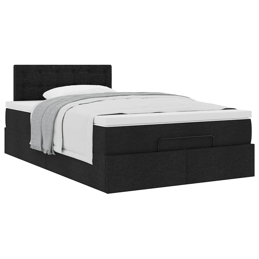 Ottoman bed met matras 120x200cm stof zwart