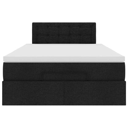 Ottoman bed met matras 120x200cm stof zwart