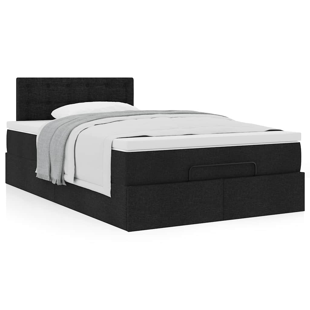Ottoman bed met matras 120x200cm stof zwart