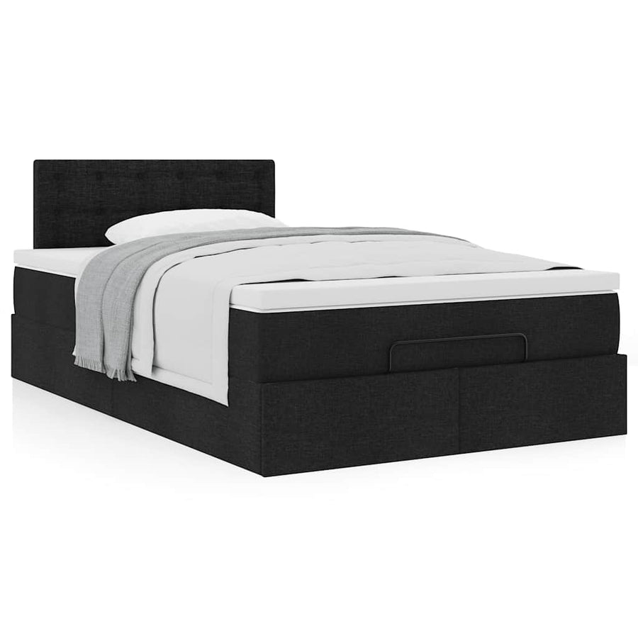 Ottoman bed met matras 120x200cm stof zwart