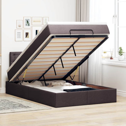 Bed met matras 120x200 cm stof donkerbruin