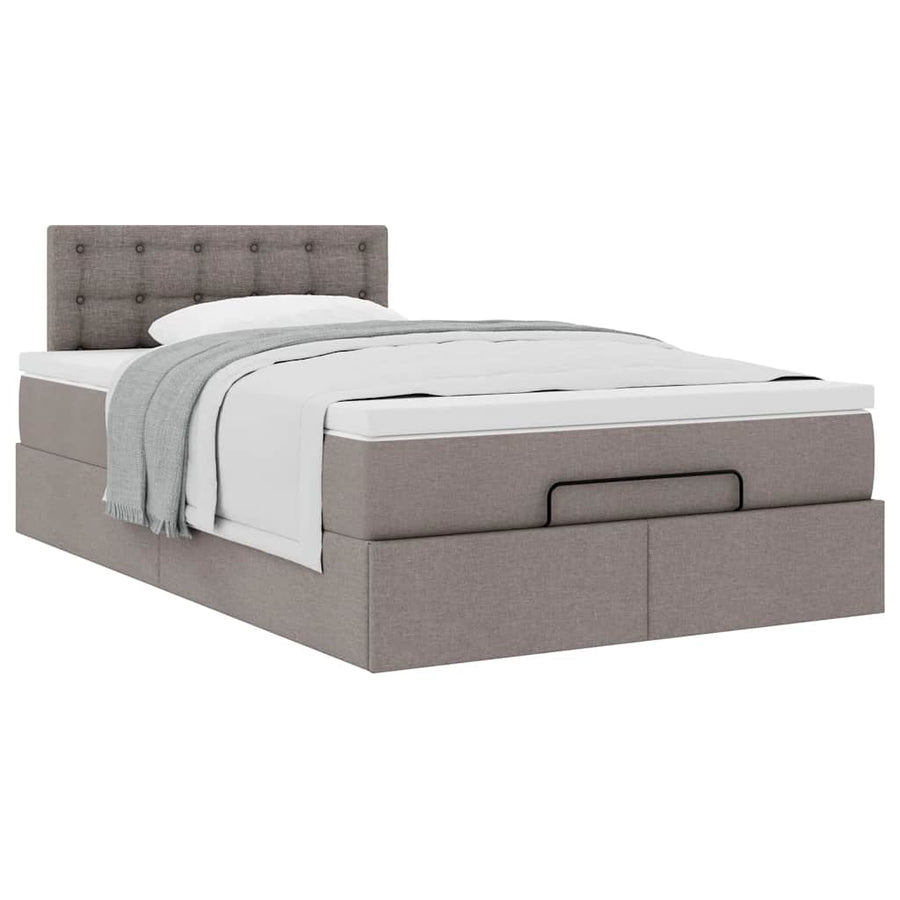 Ottoman bed met matras 120x200cm stof taupe