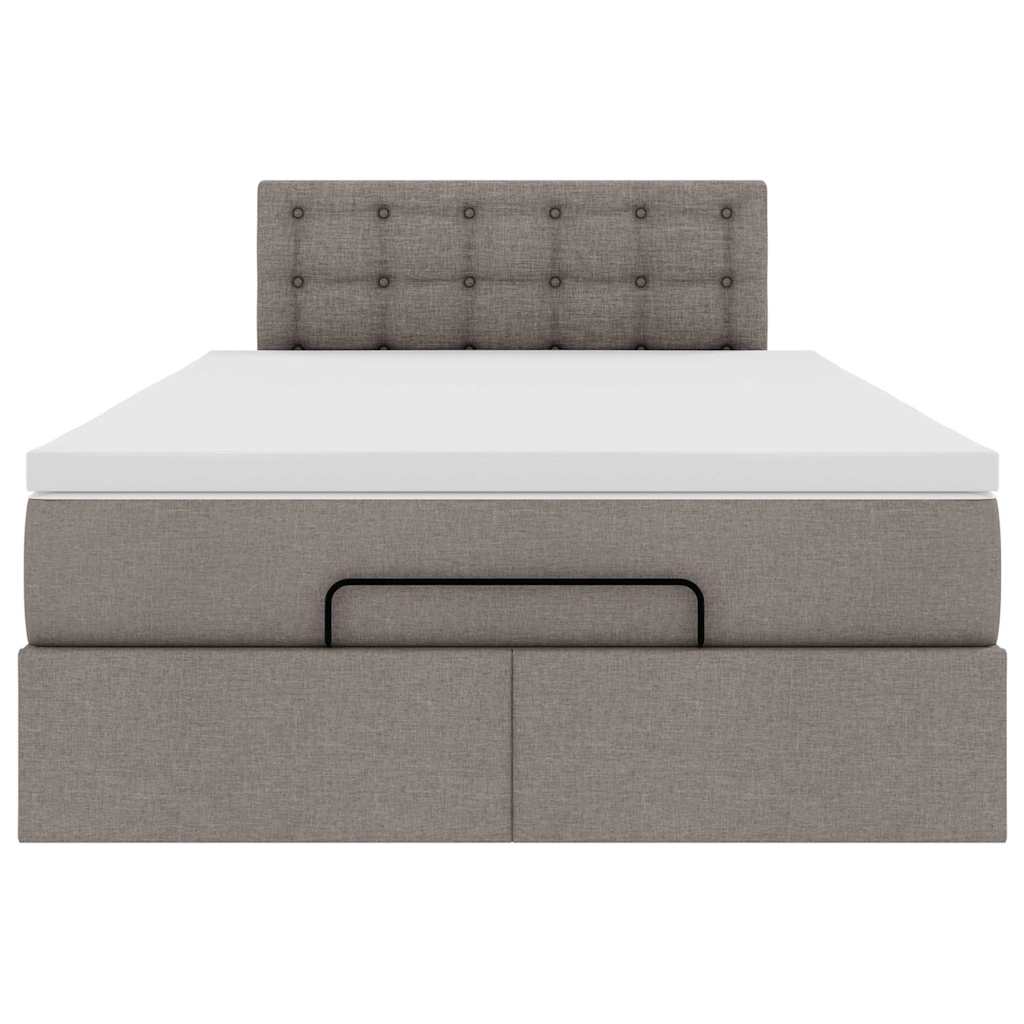 Ottoman bed met matras 120x200cm stof taupe