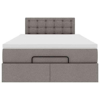 Ottoman bed met matras 120x200cm stof taupe