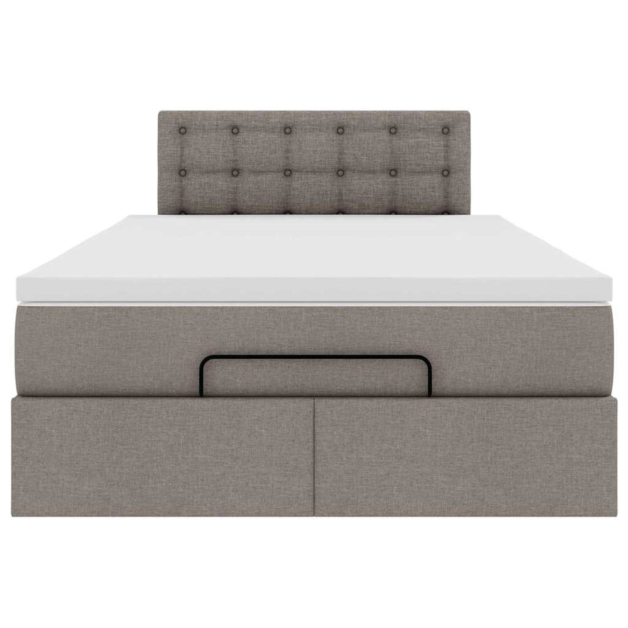 Ottoman bed met matras 120x200cm stof taupe