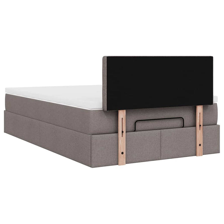 Ottoman bed met matras 120x200cm stof taupe