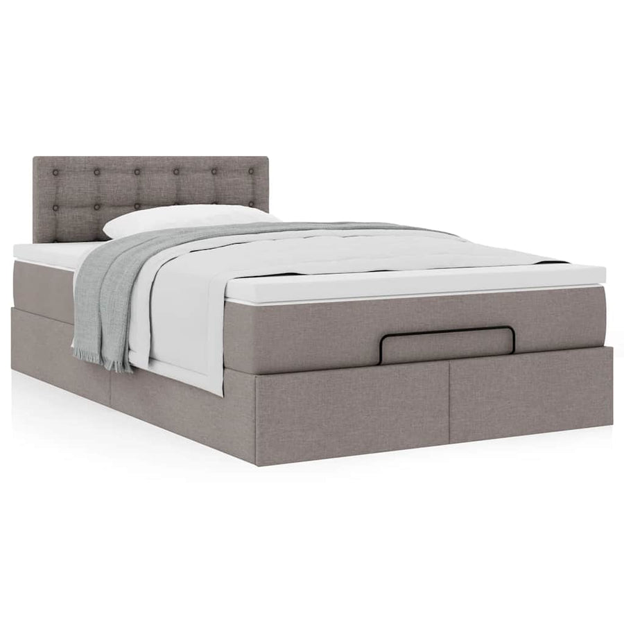 Ottoman bed met matras 120x200cm stof taupe