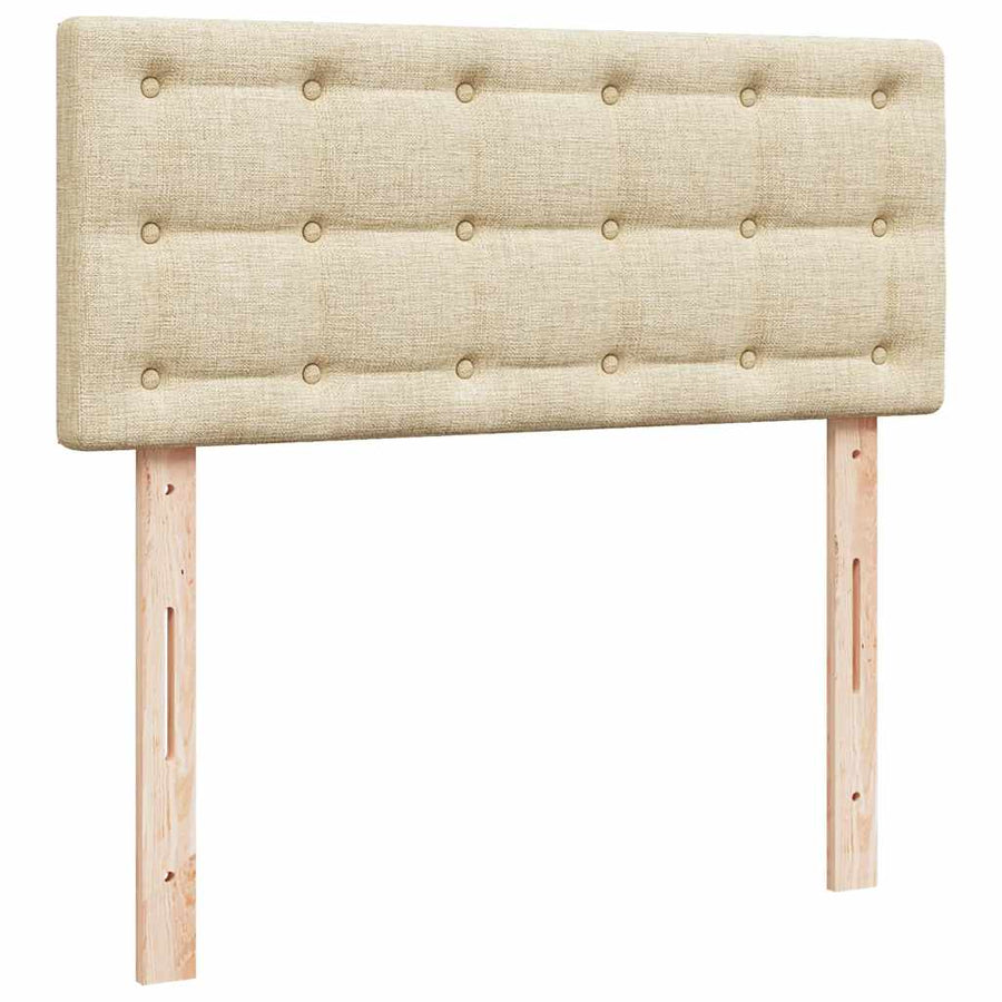 Ottoman bed met matras 120x200cm stof crèmekleurig