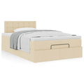 Ottoman bed met matras 120x200cm stof crèmekleurig
