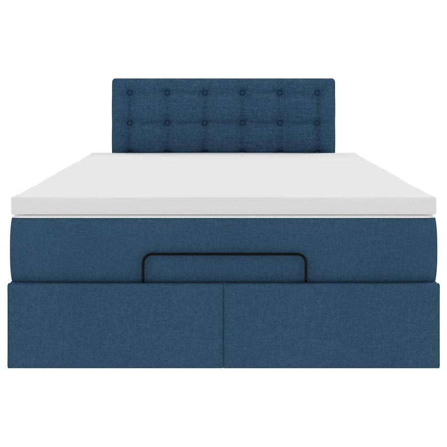 Ottoman bed met matras 120x200cm stof blauw