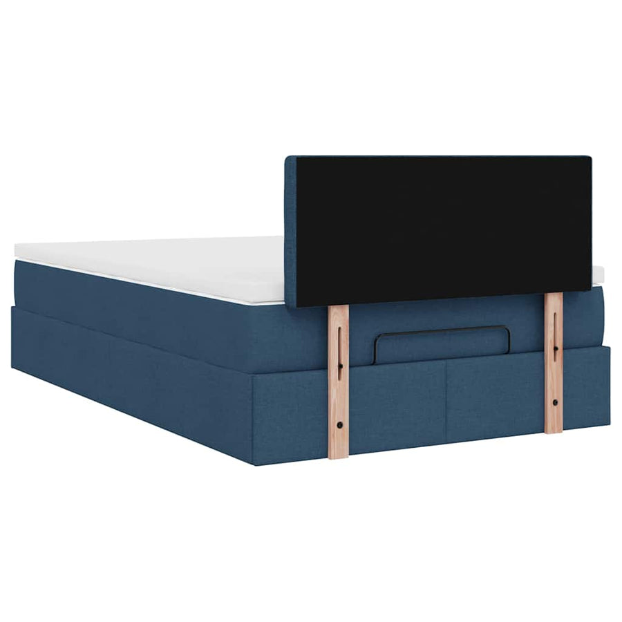 Ottoman bed met matras 120x200cm stof blauw