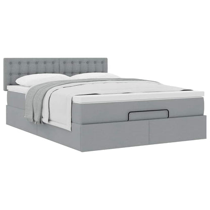 Bed met matras 140x190 cm stof lichtgrijs