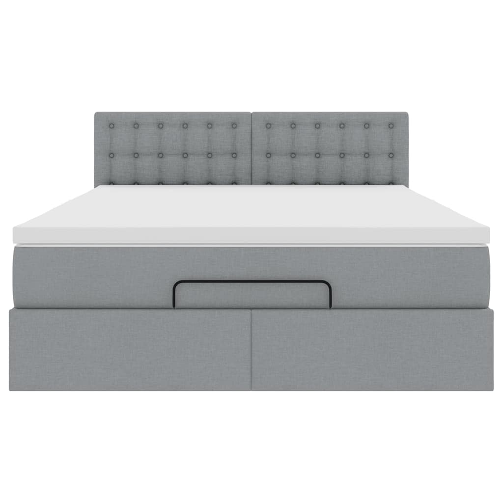 Bed met matras 140x190 cm stof lichtgrijs