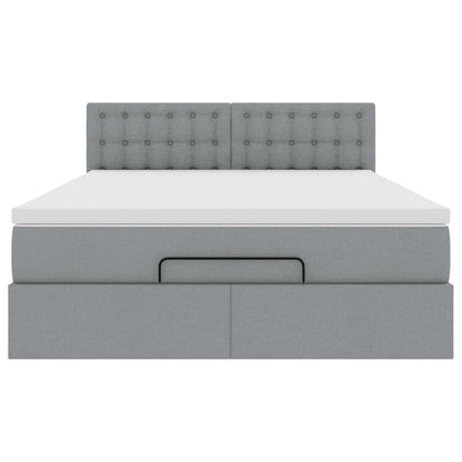Bed met matras 140x190 cm stof lichtgrijs