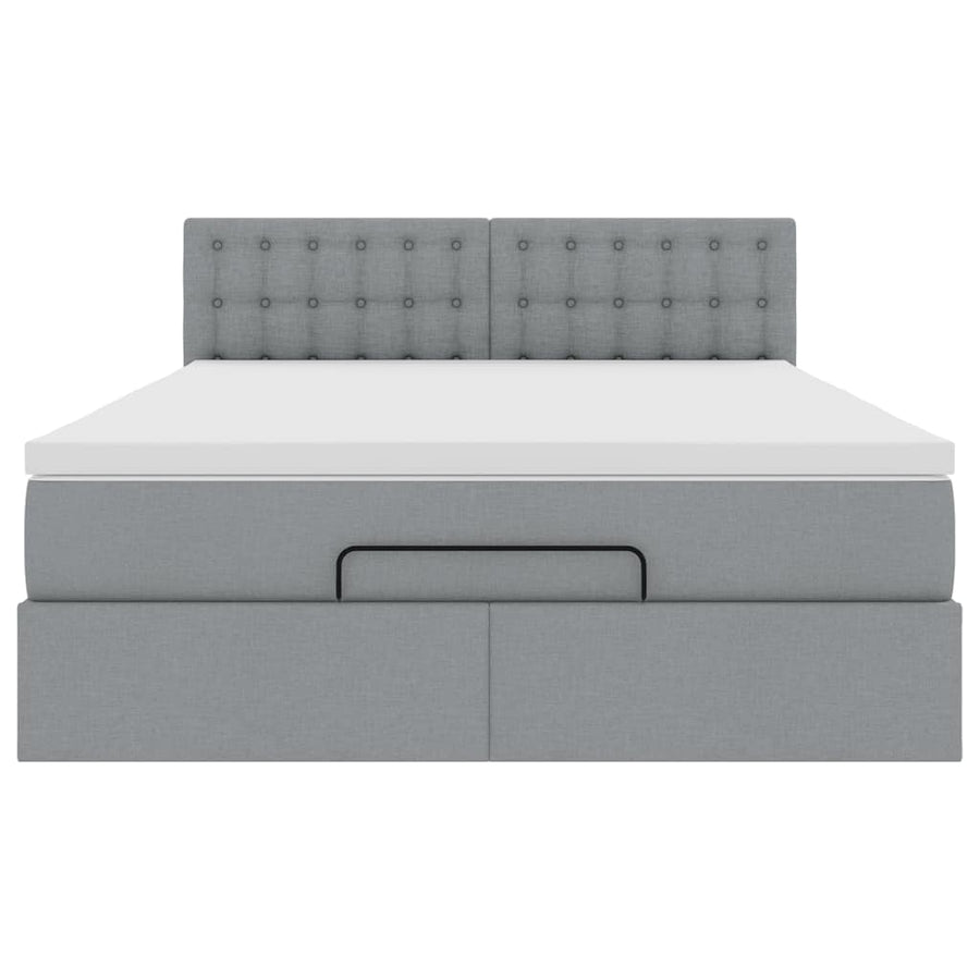 Bed met matras 140x190 cm stof lichtgrijs