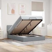 Bed met matras 140x190 cm lichtgrijs stof