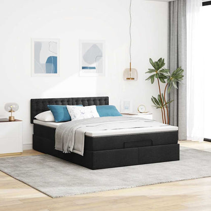 Bed met matras 140x190 cm stof zwart