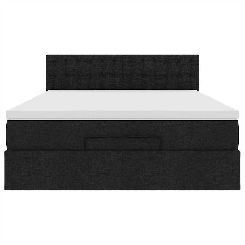 Bed met matras 140x190 cm stof zwart