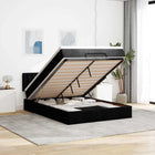 Bed with mattress 140x190 cm black fabric