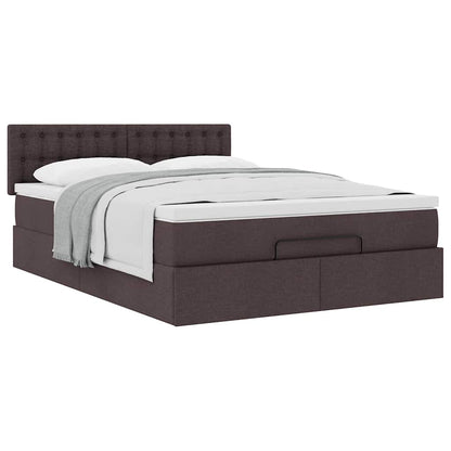 Bed met matras 140x190 cm stof donkerbruin