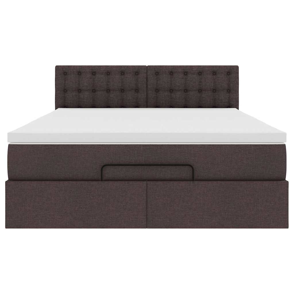Bed met matras 140x190 cm stof donkerbruin