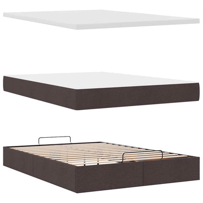 Bed met matras 140x190 cm stof donkerbruin