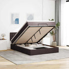 Bed with mattress 140x190 cm dark brown fabric