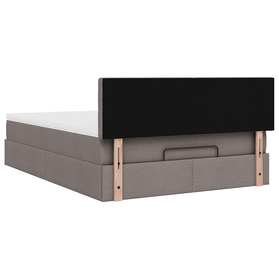 Bed Met Matras Stof 140 x 190 cm Taupe