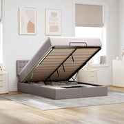 Bed met matras 140x190 cm taupe opbergbed