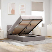 Bed Met Matras Stof 140 x 190 cm Taupe