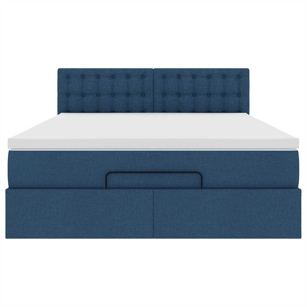 Bed met matras 140x190 cm stof blauw