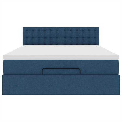 Bed met matras 140x190 cm stof blauw