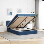 Bed with mattress 140x190 cm fabric blue