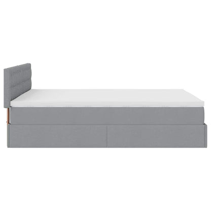 Ottoman bed met matras 140x200cm stof lichtgrijs