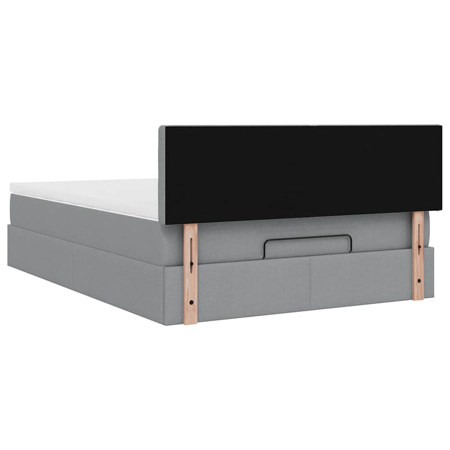 Ottoman bed met matras 140x200cm stof lichtgrijs