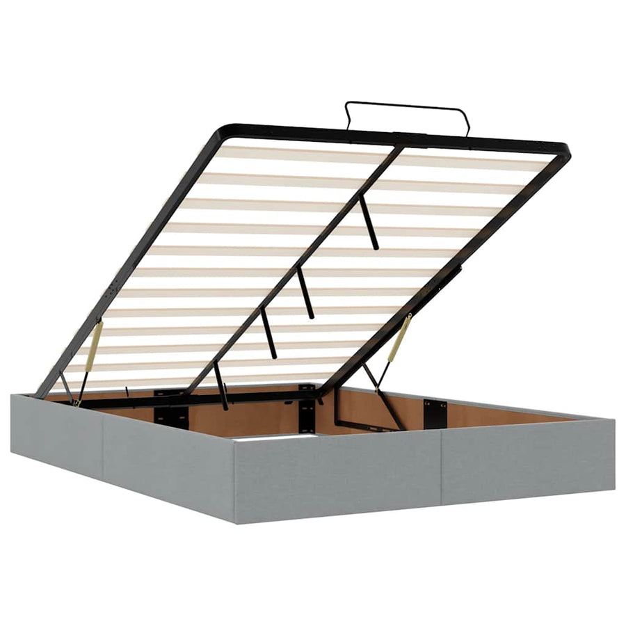 Ottoman bed met matras 140x200cm stof lichtgrijs