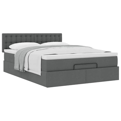 Ottoman bed met matras 140x200cm stof donkergrijs