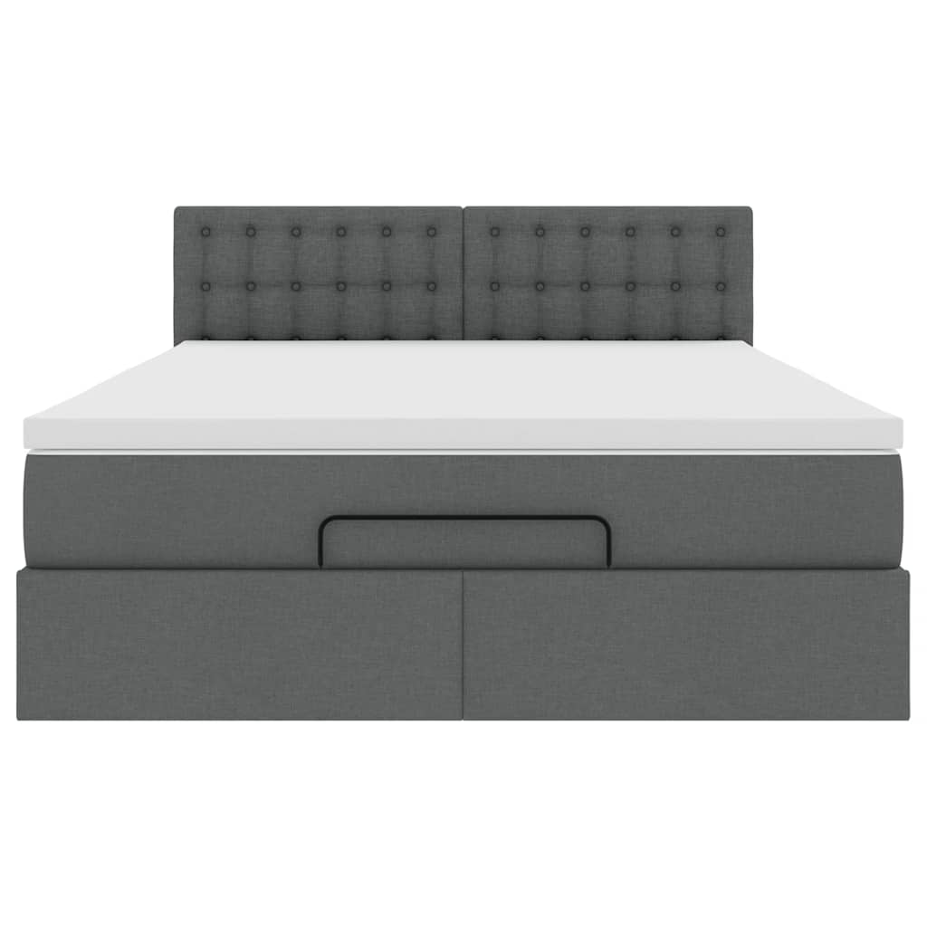 Ottoman bed met matras 140x200cm stof donkergrijs