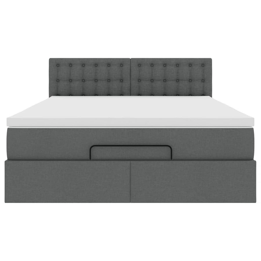Ottoman bed met matras 140x200cm stof donkergrijs