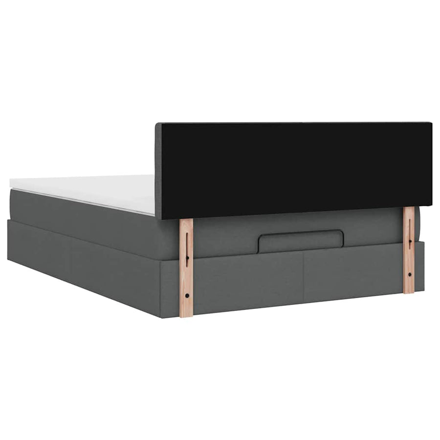Ottoman bed met matras 140x200cm stof donkergrijs