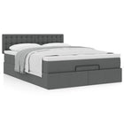 Bed met matras 140x200 cm donkergrijs stof