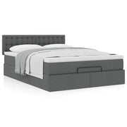 Bed met matras 140x200 cm donkergrijs stof