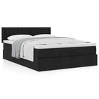Bed with mattress 140x200 cm black fabric