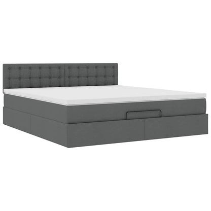 Ottoman bed met matras 160x200cm stof donkergrijs