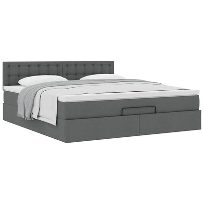 Ottoman bed met matras 160x200cm stof donkergrijs