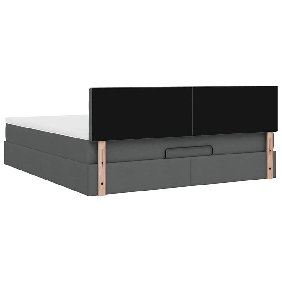 Ottoman bed met matras 160x200cm stof donkergrijs