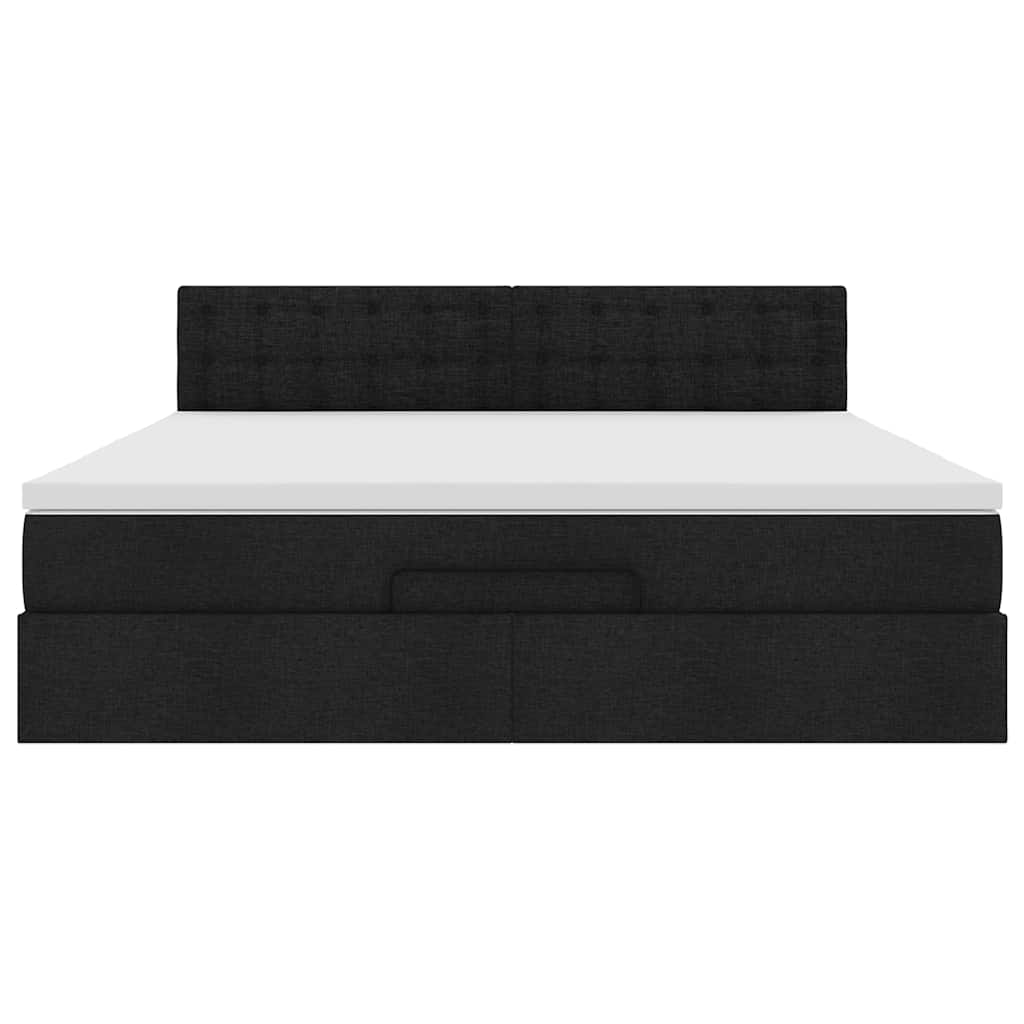 Ottoman bed met matras 160x200cm stof zwart
