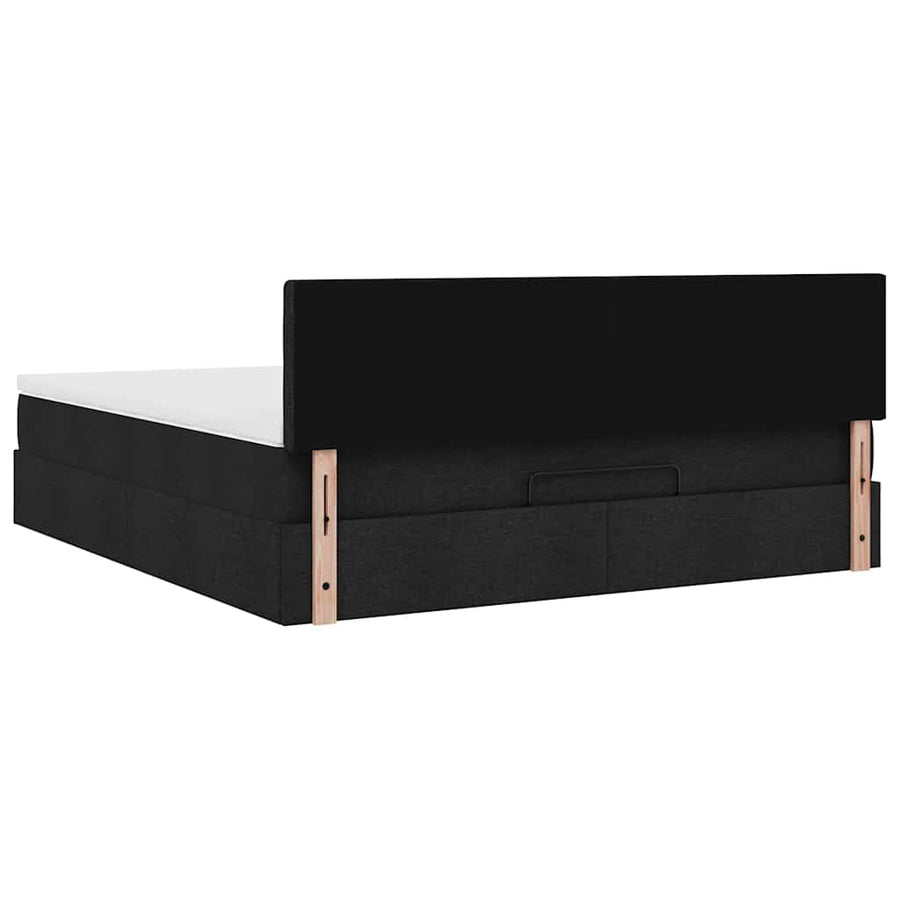 Ottoman bed met matras 160x200cm stof zwart